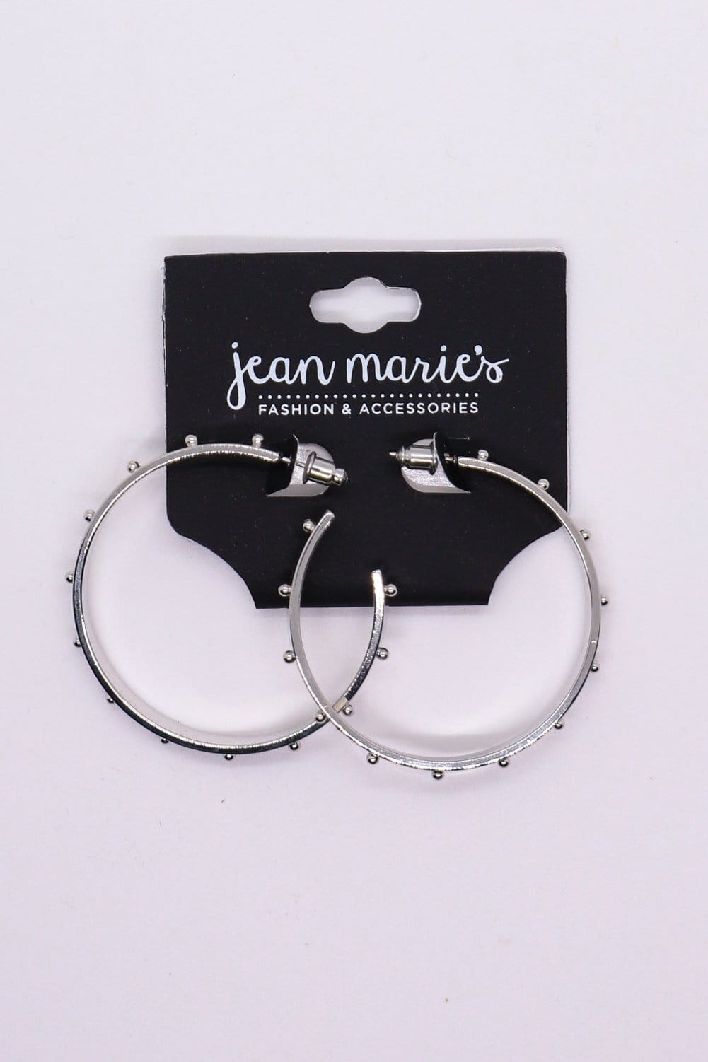 silver dot hoop earring