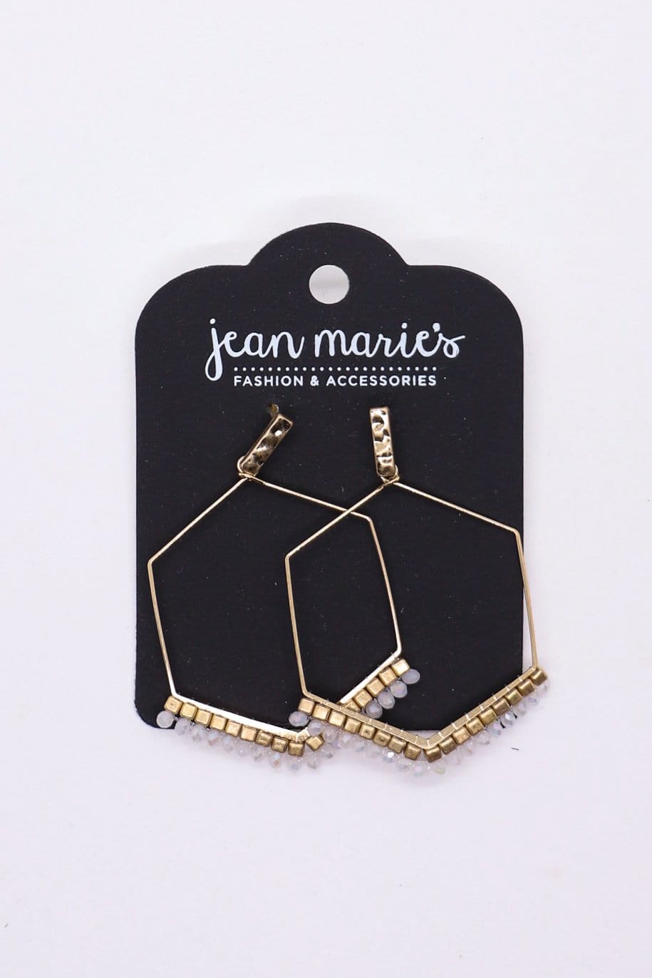 beaded hexagon hoop hearing