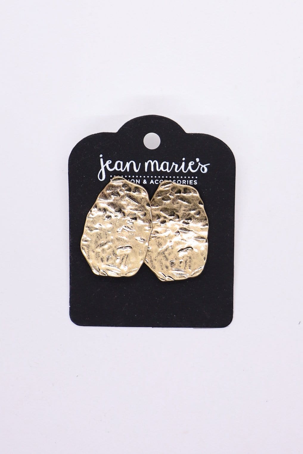 hammered gold post earring