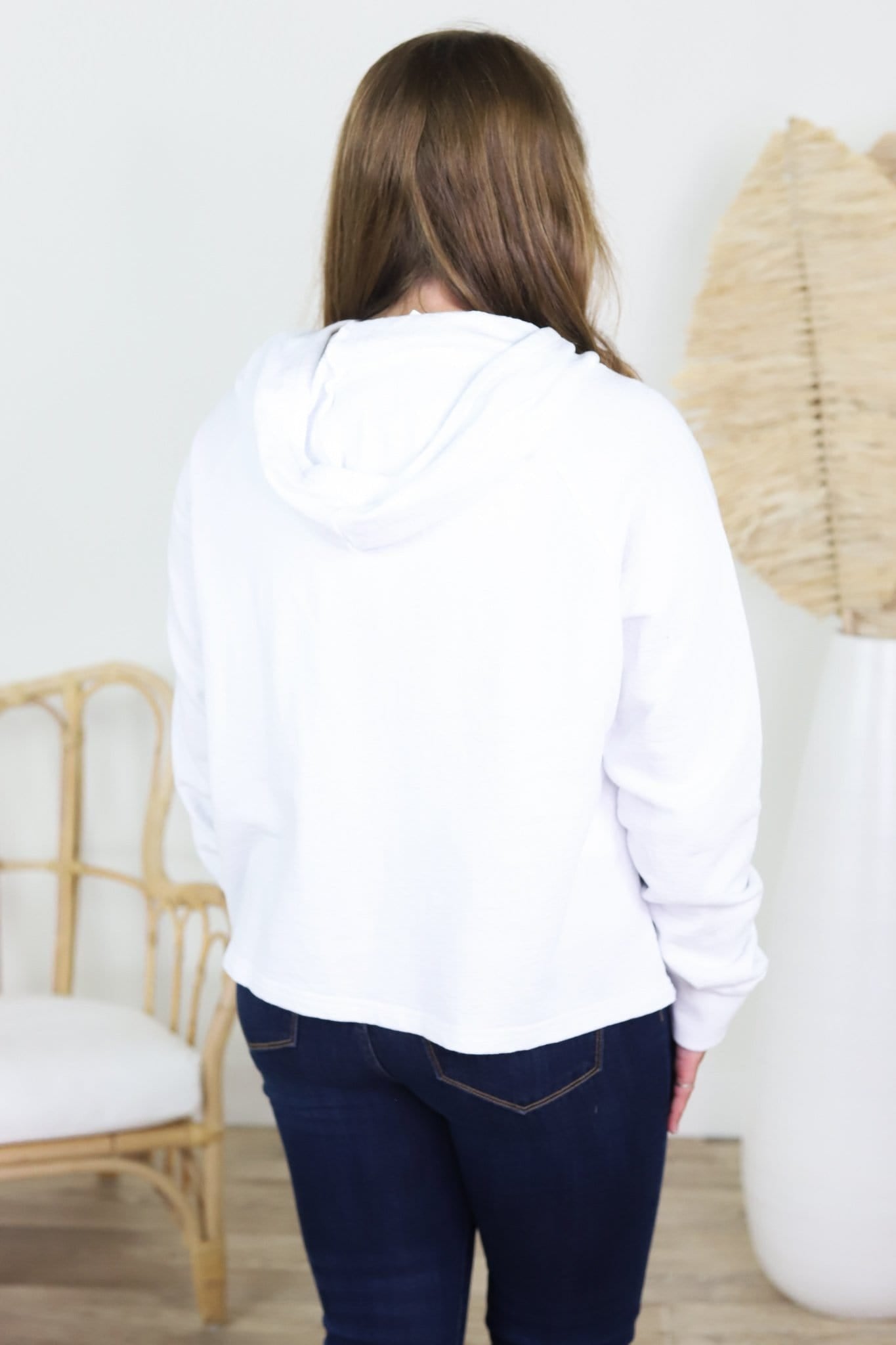 White Mineral Washed Hoodie Pullover