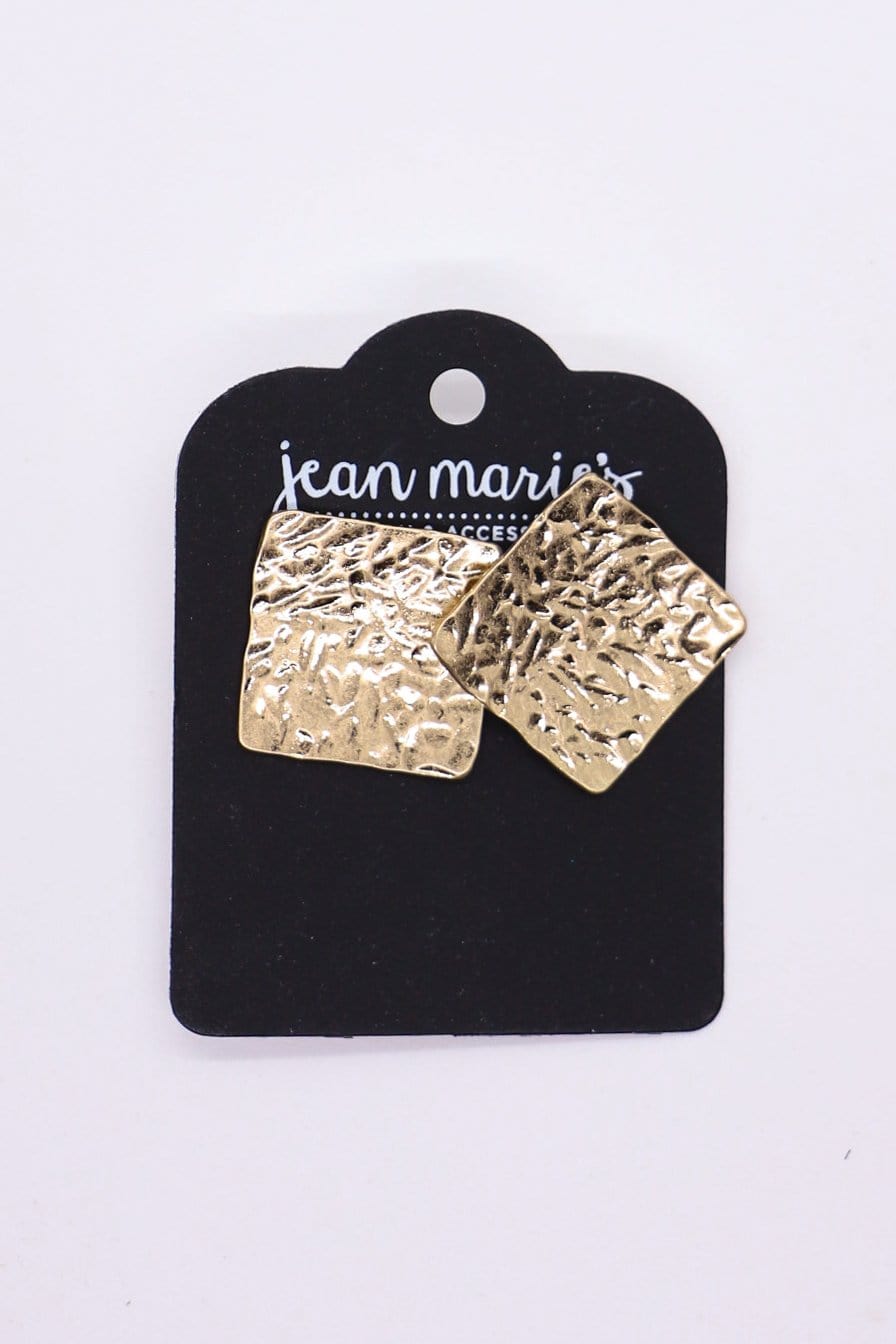 Gold Hammered Post Earrings
