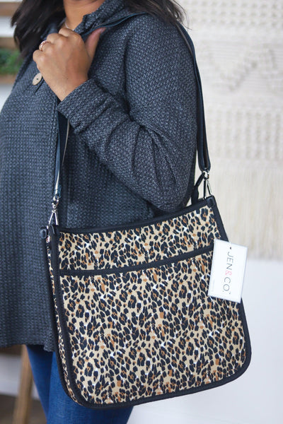Jolee Printed Neoprene Crossbody w/Guitar Strap - Cheetah