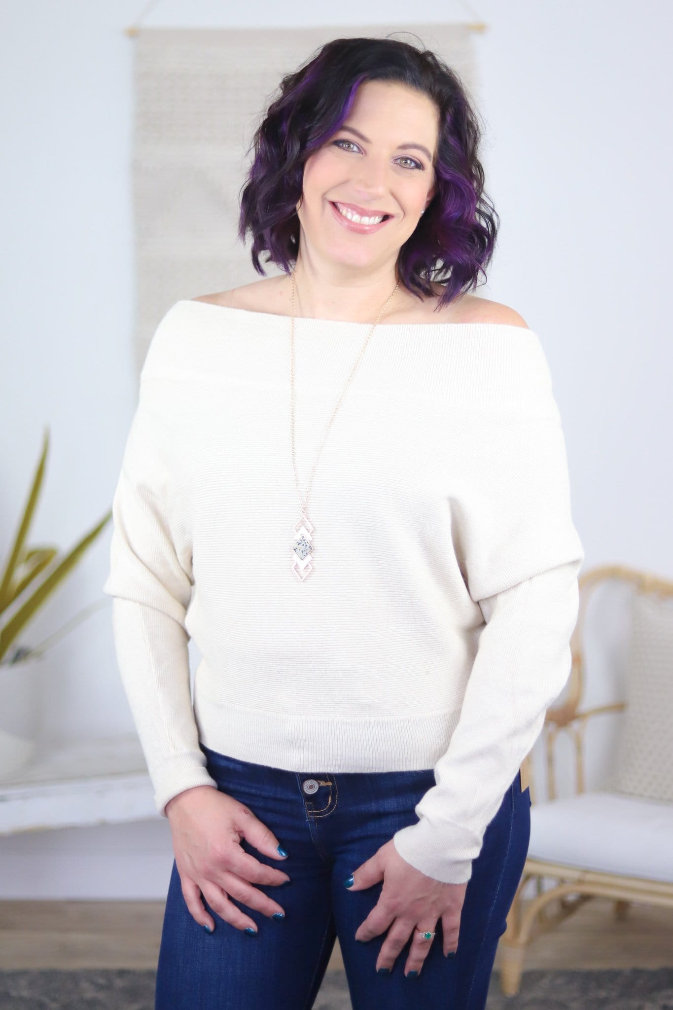Solid Heathered Short Butter Sweater