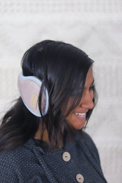 pink fuzzy earmuff 