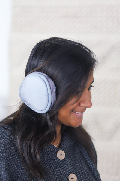 white fuzzy earmuff 