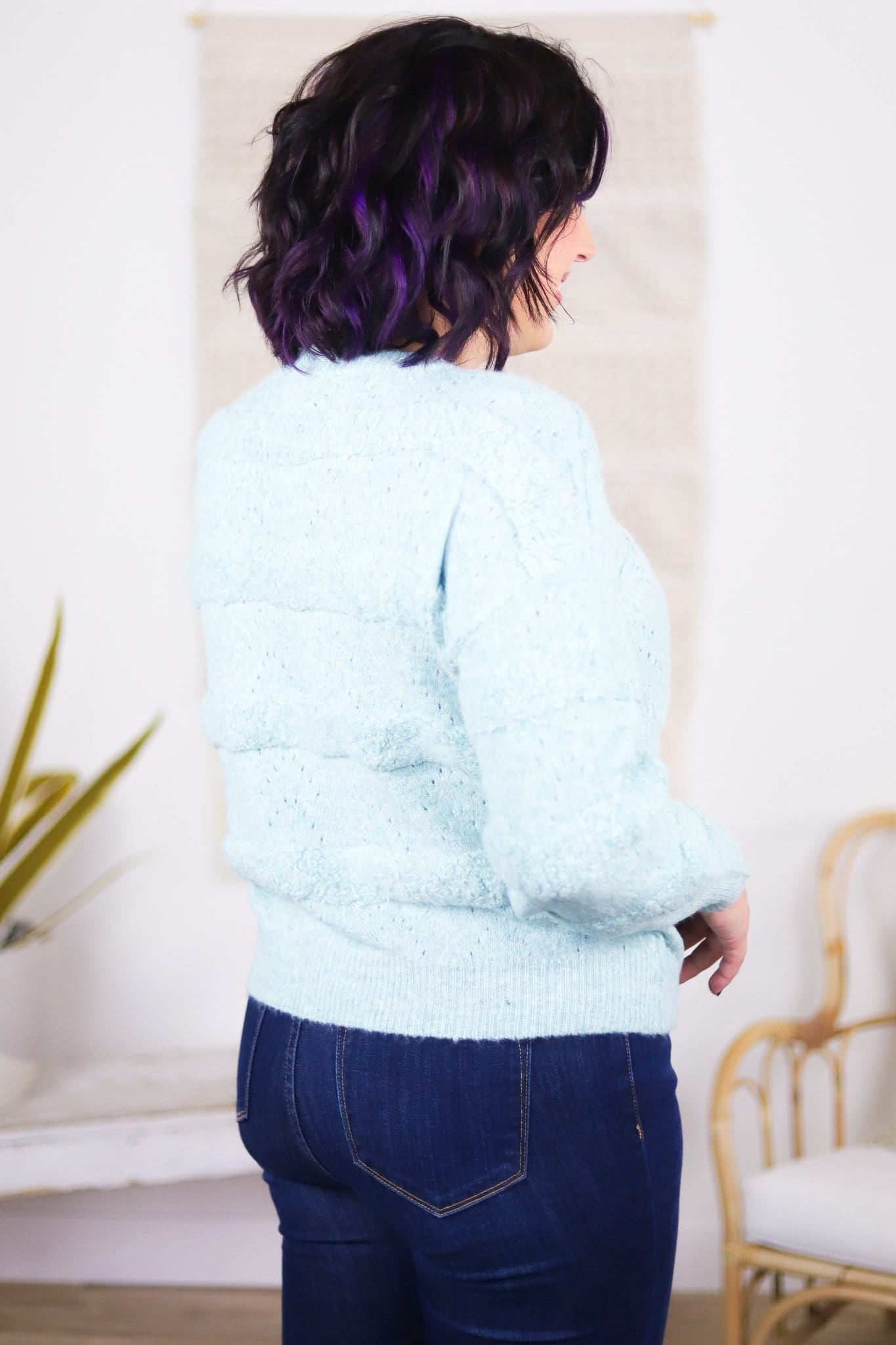 Mint Scallop Knit Sweater