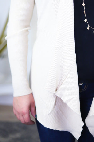 Favorited Heathered Ribbed Cardigan