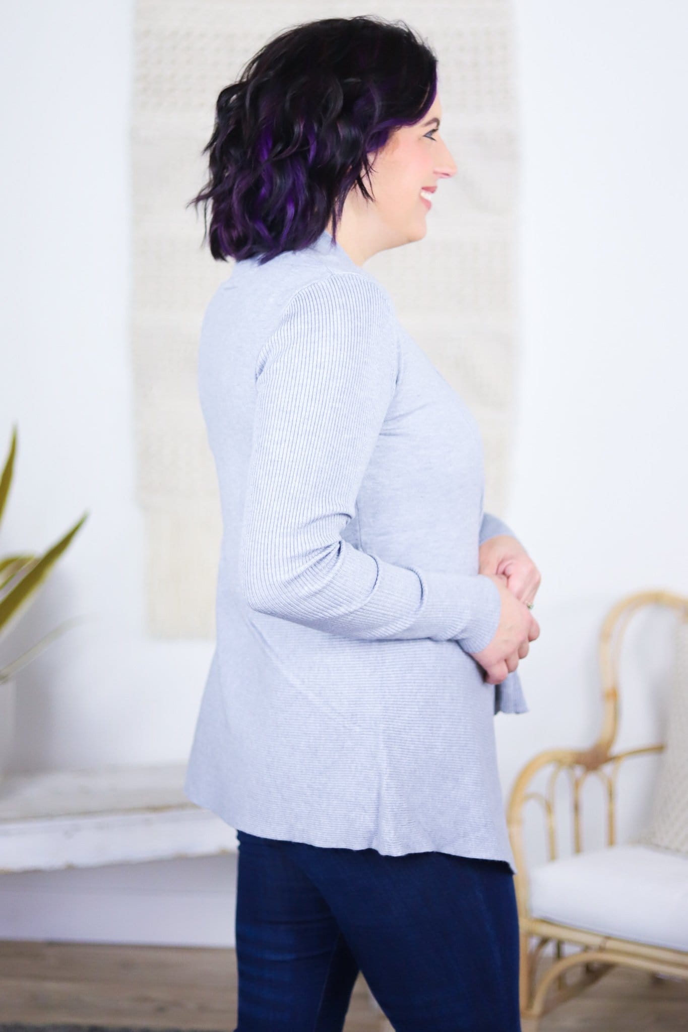 Favorited Heathered Ribbed Cardigan