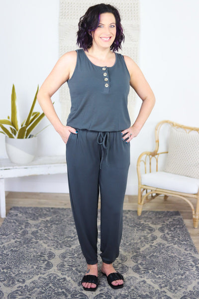 Sleeveless Jogger Jumpsuit - Neutral Collection