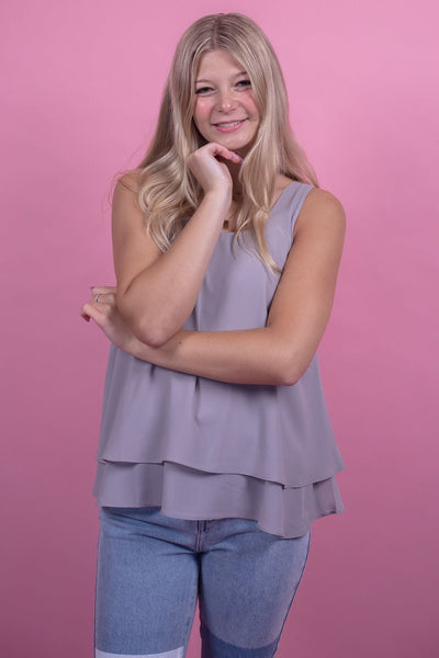 Gray Nana Double Layered Tank