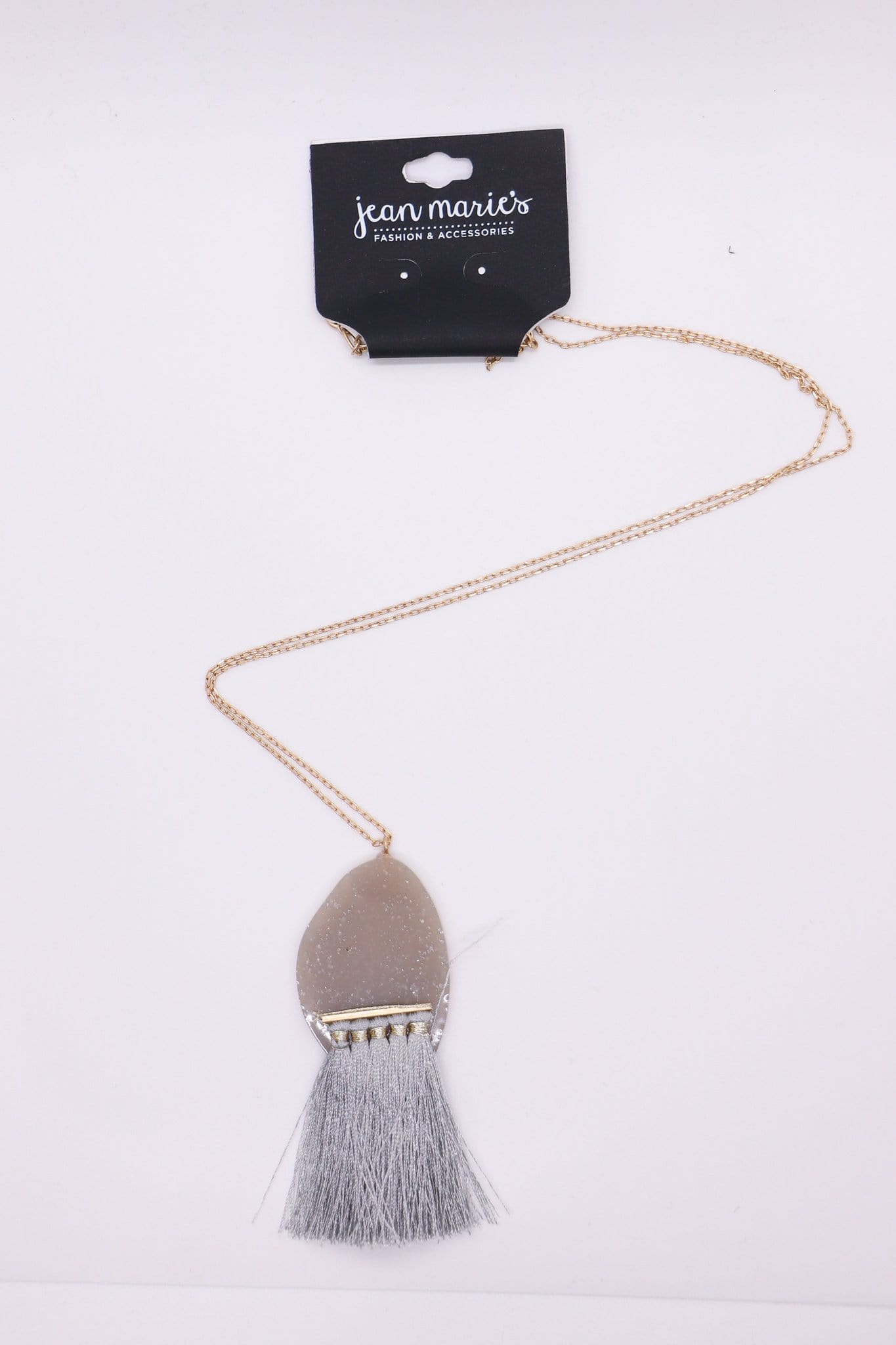 Stone & Tassel Necklace