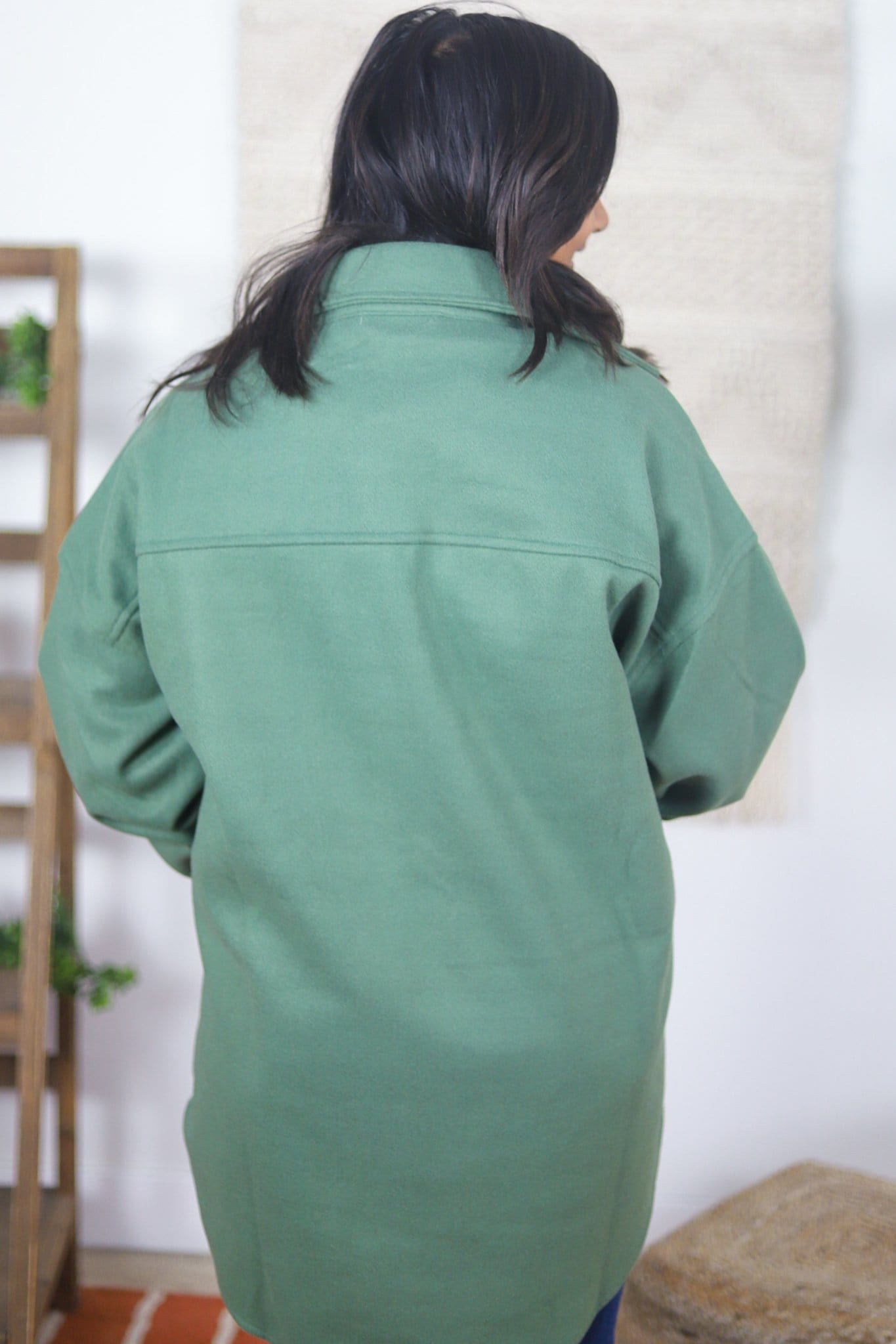 oversized green jacket back 