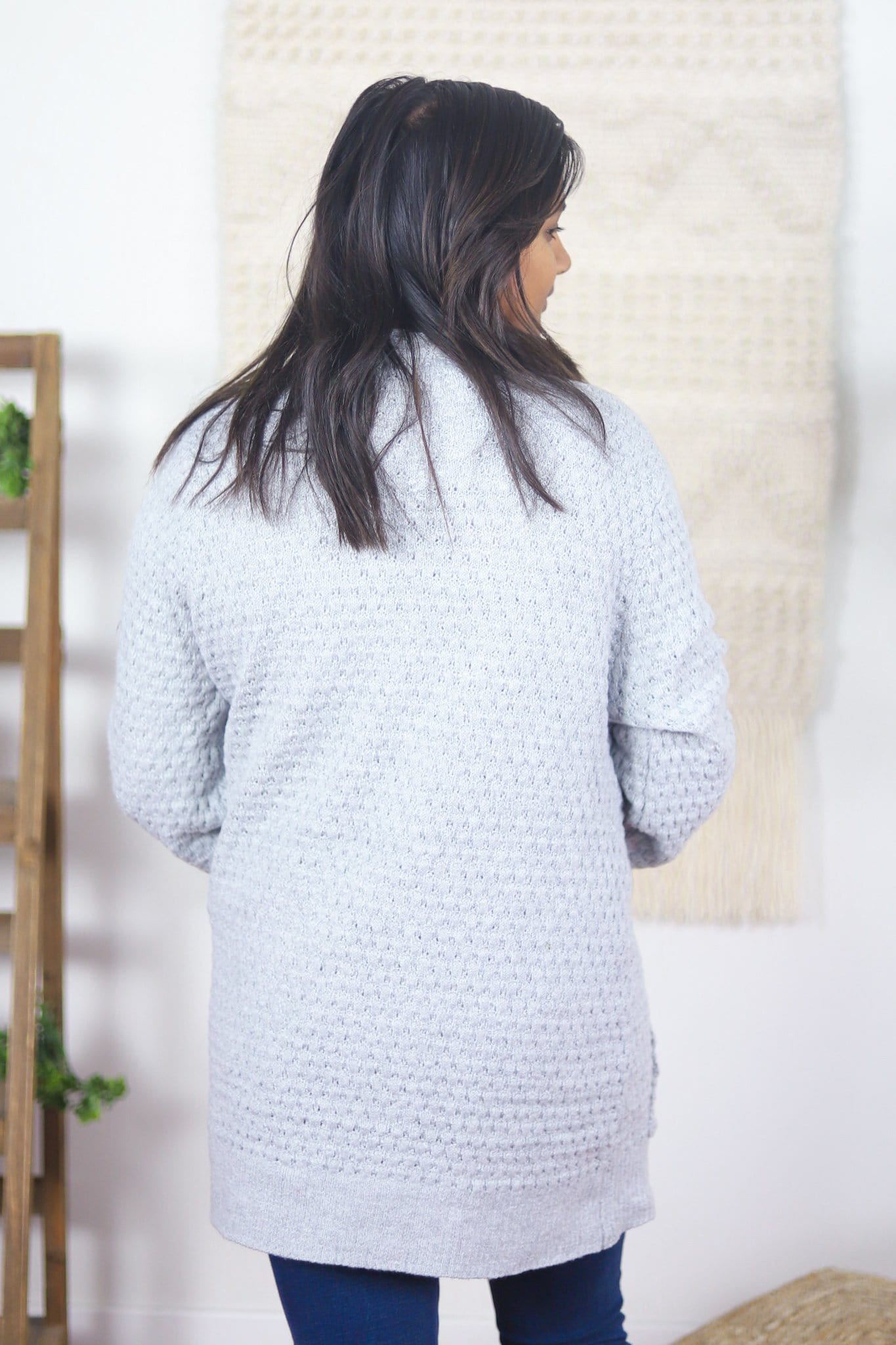textured cardigan back