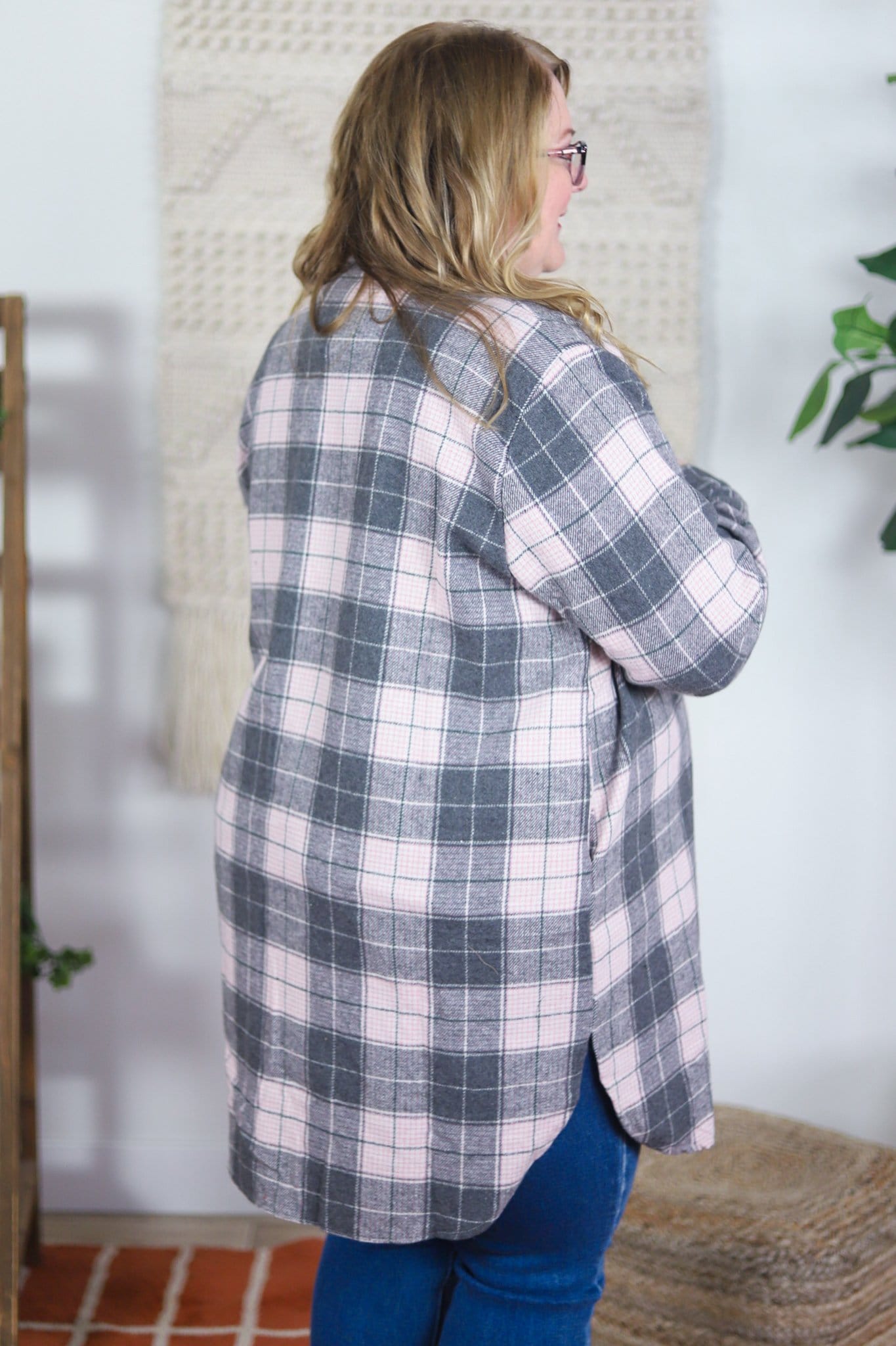 Pink Check Flannel Shacket