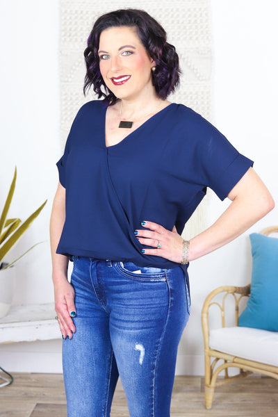 Cross Front Blouse Top