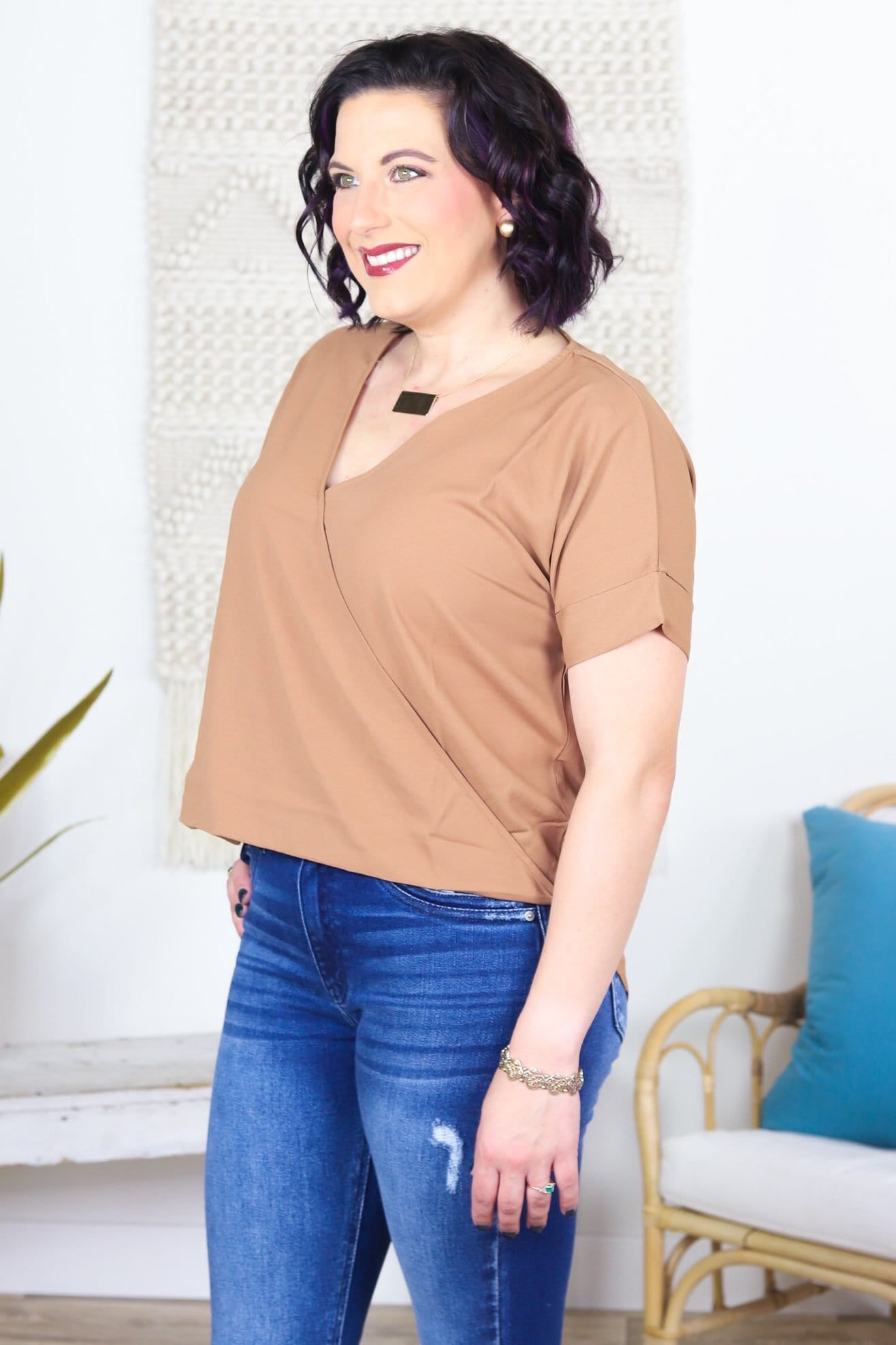 Cross Front Blouse Top