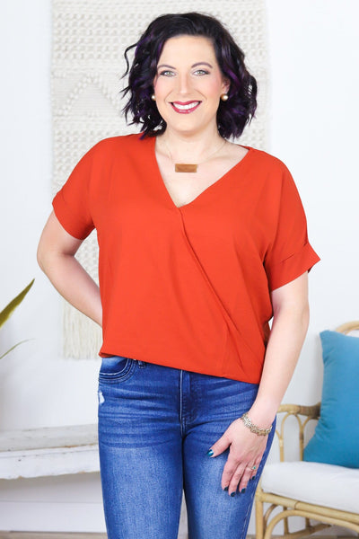 Cross Front Blouse Top