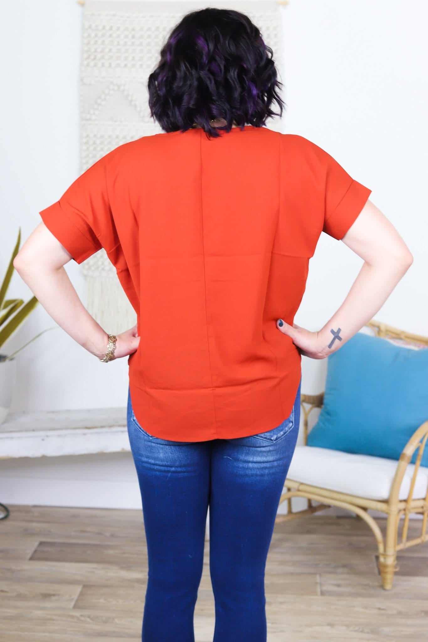 Cross Front Blouse Top