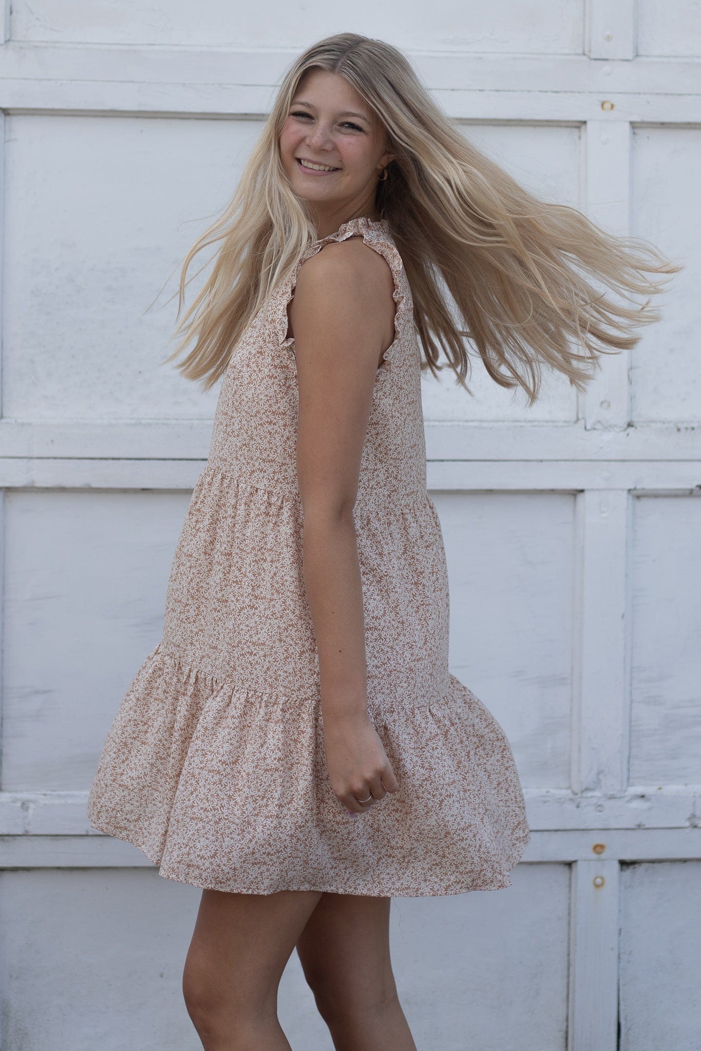 Ditsy Daisey Taupe Dress