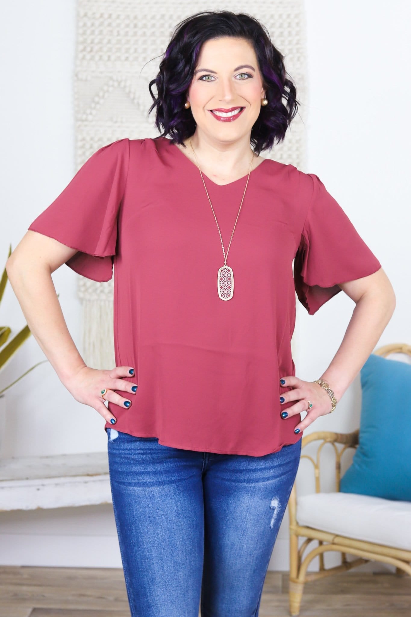 Flutter Sleeve Blouse