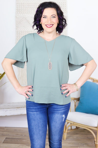 Flutter Sleeve Blouse