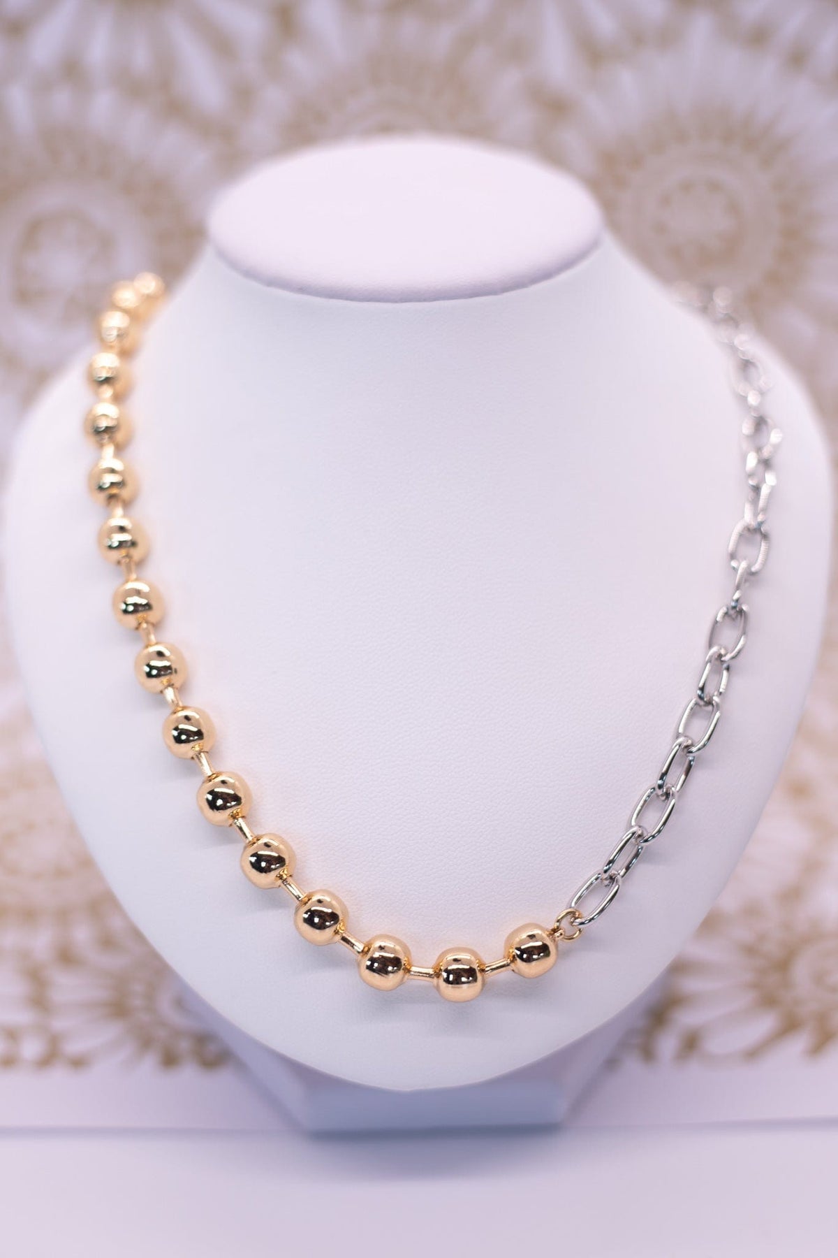 Gold Beaded Silver Chain Mix