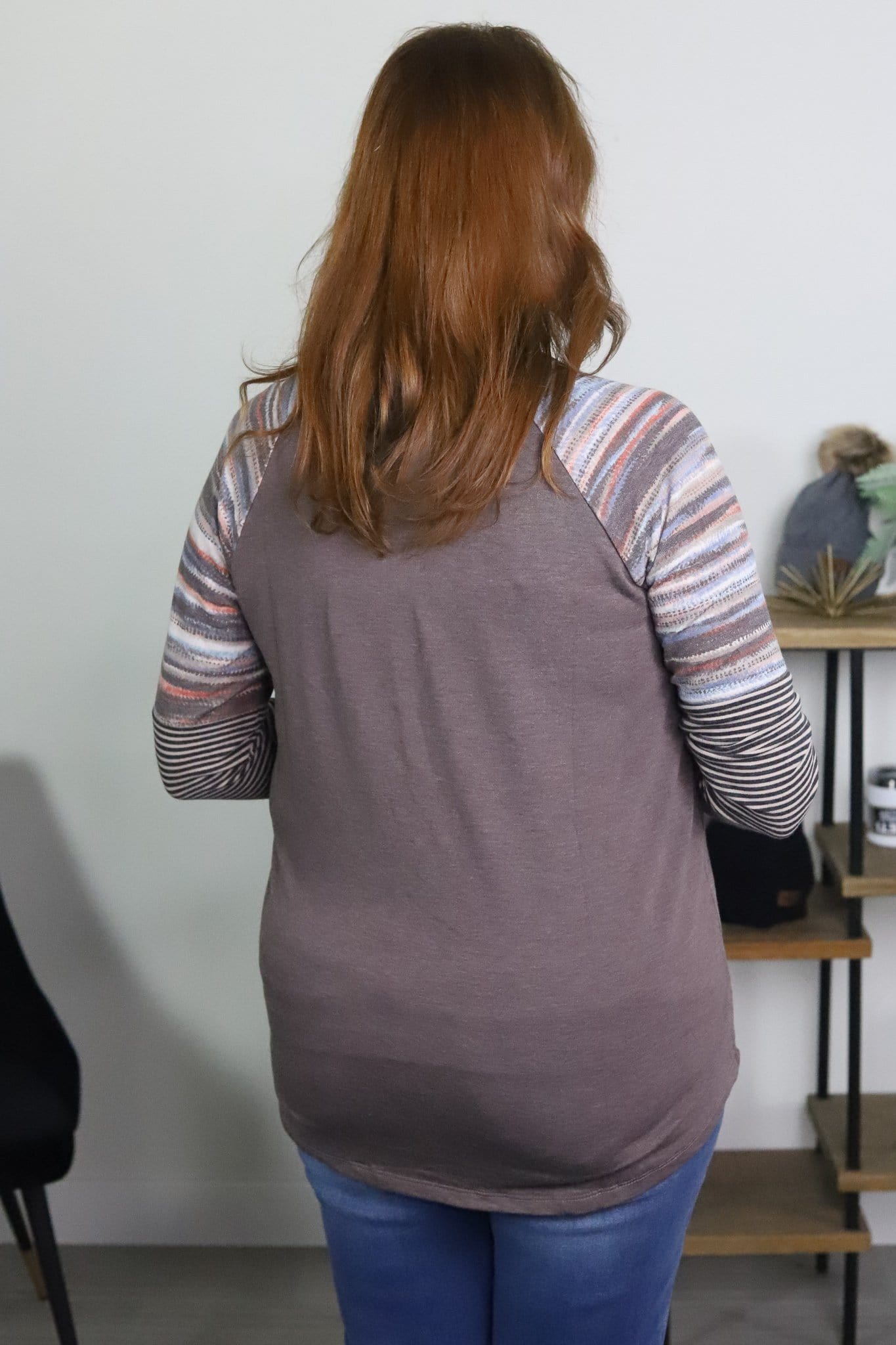 Raglan Multi Stripe Block Top