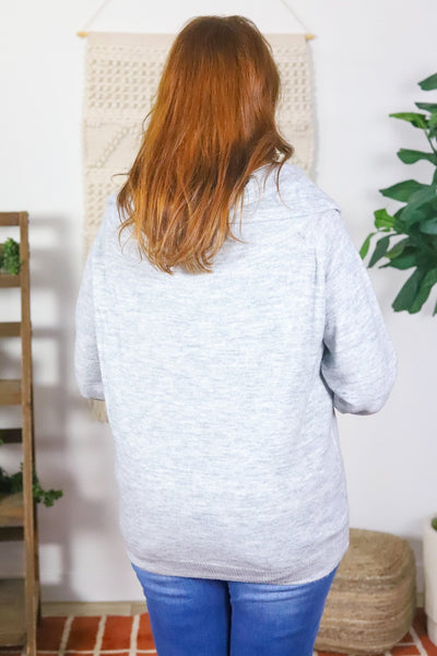 Grey Off Shoulder Sweater