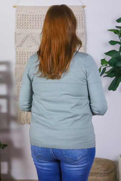Sage Pin Tucked Soft Pullover