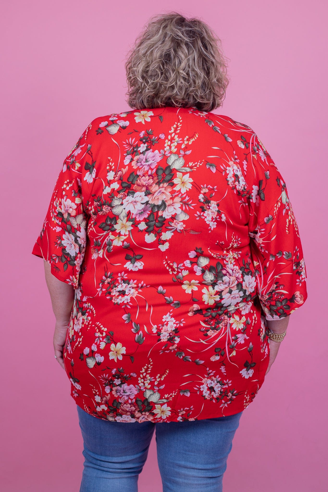Red Floral Kimono
