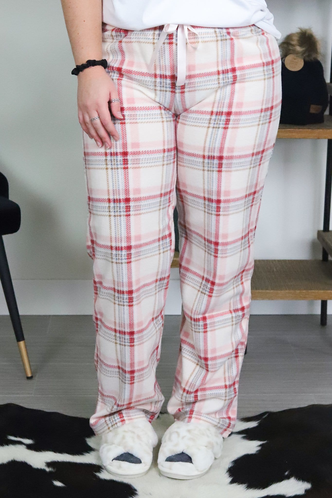 Pink Plaid Fleece PJ Pant