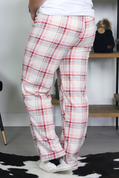 Pink Plaid Fleece PJ Pant