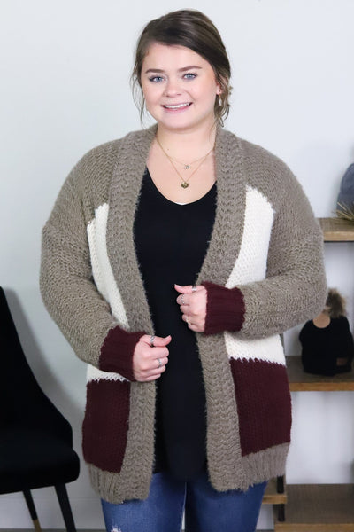 Colorblock Knitted Cardigan