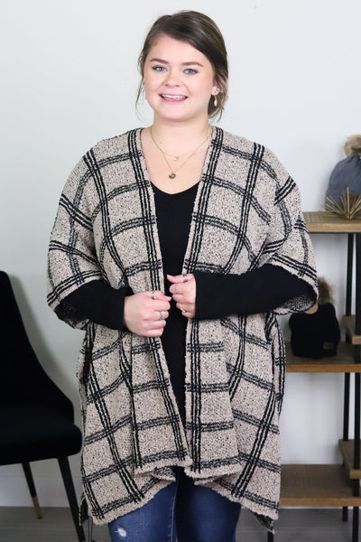 Windowpane Plaid Kimono