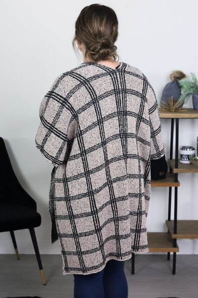 Windowpane Plaid Kimono