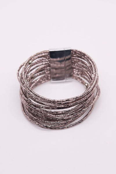 Silver Sparkle Layered Magnetic Bracelet