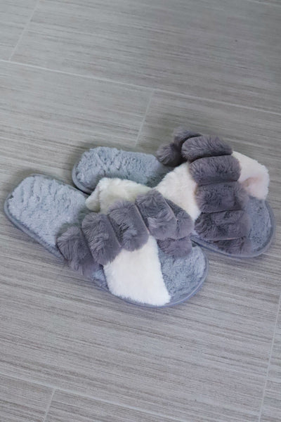 Two Tone Cross Slippers
