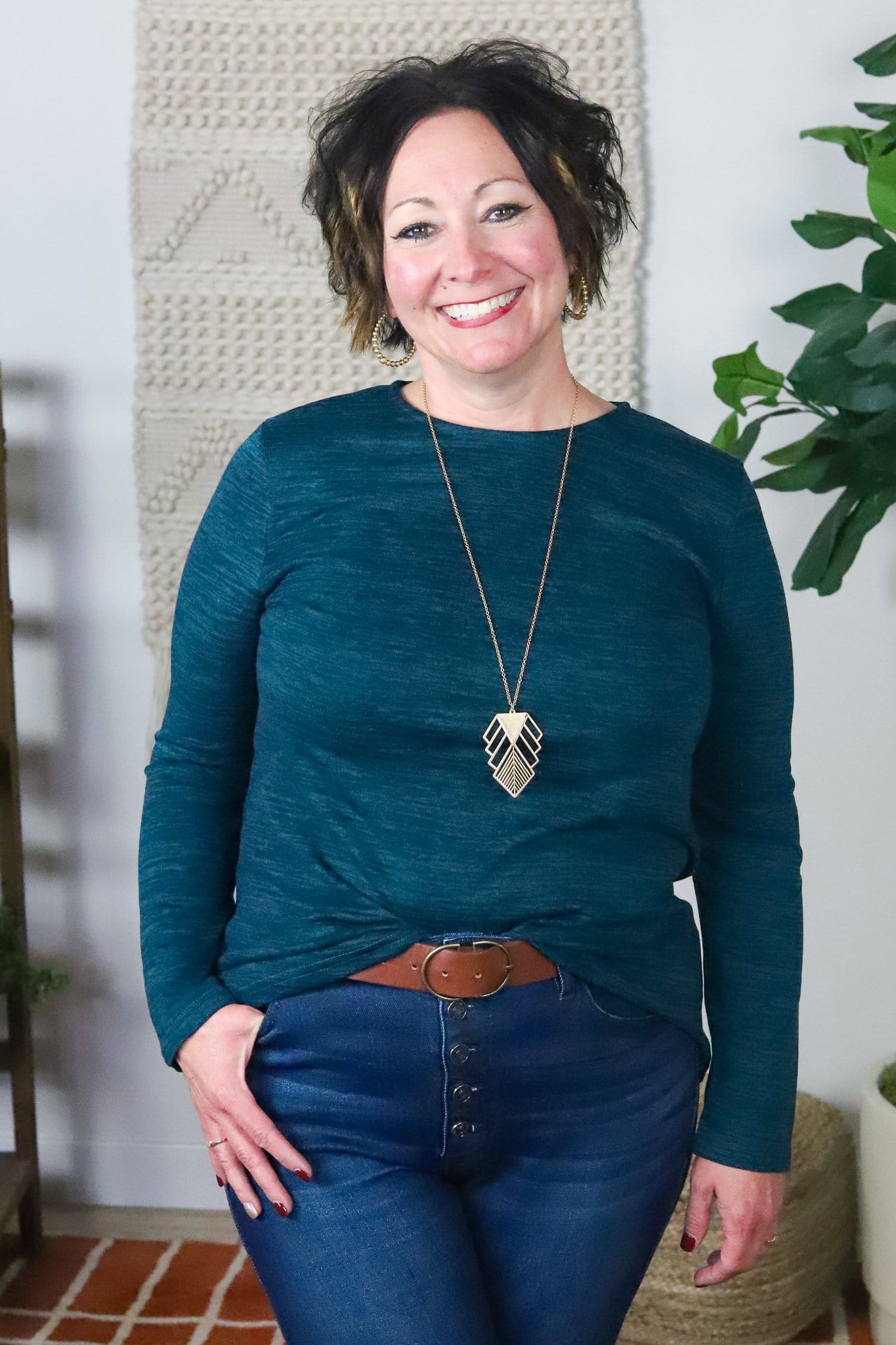Heathered Long Sleeve Top