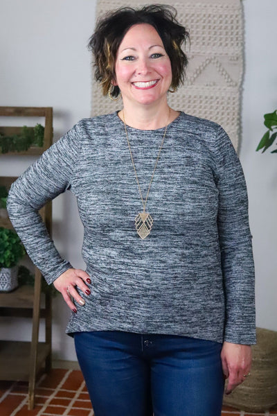 Heathered Long Sleeve Top