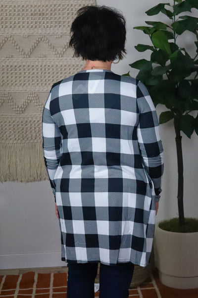 Black Buffalo Plaid Cardigan