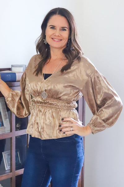 Cinch Waist Champagne Top