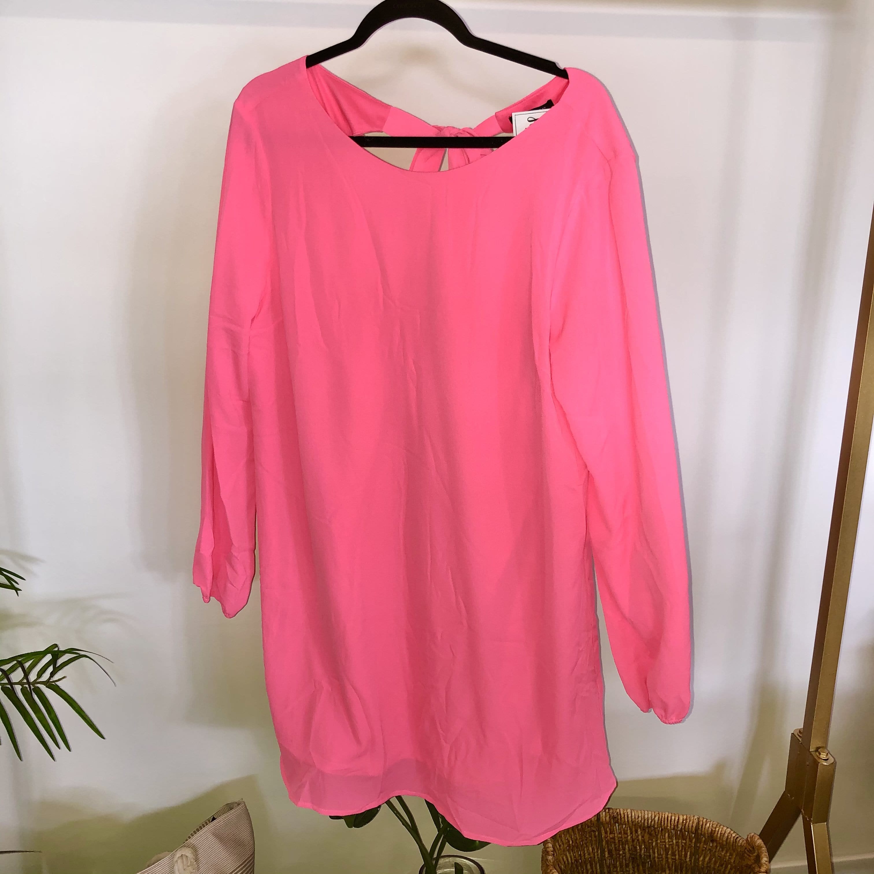 Pink Tie Back Shift Dress