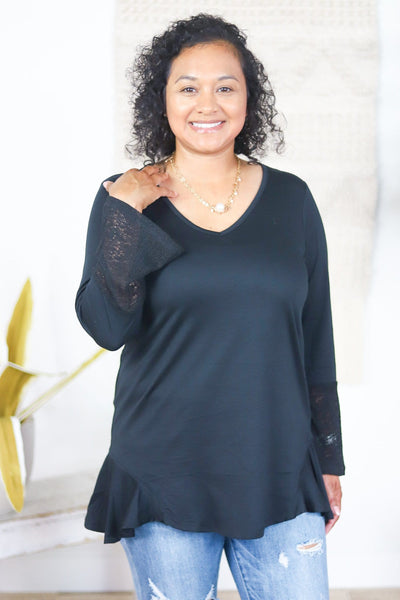 Ruffle Edge VNeck Top