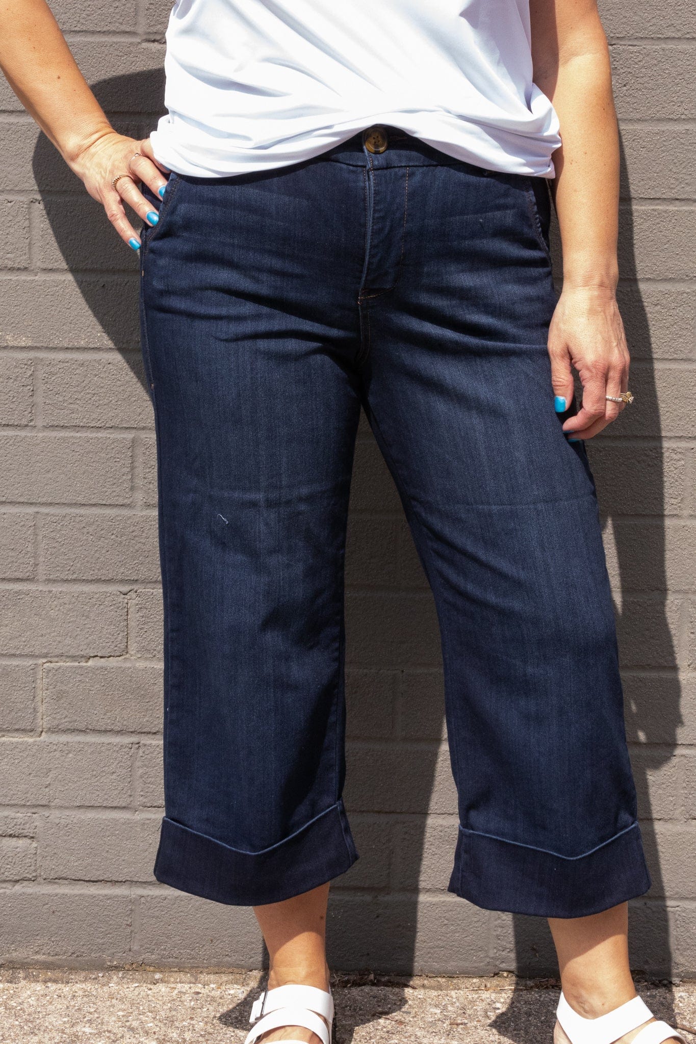 Cuffed Crop Wide Leg