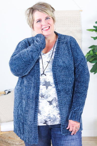 Velour Criss Cross Detail Back Cardigan