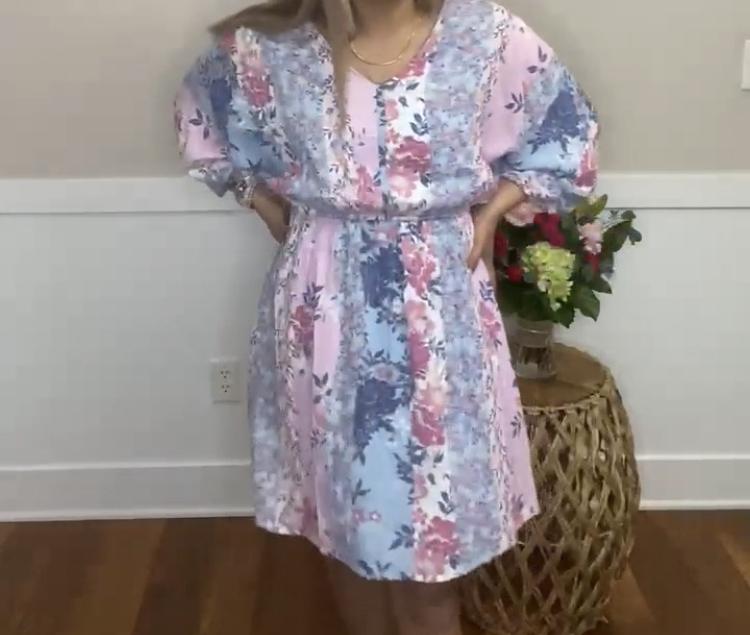 Lavender & Blue Patchwork Dress