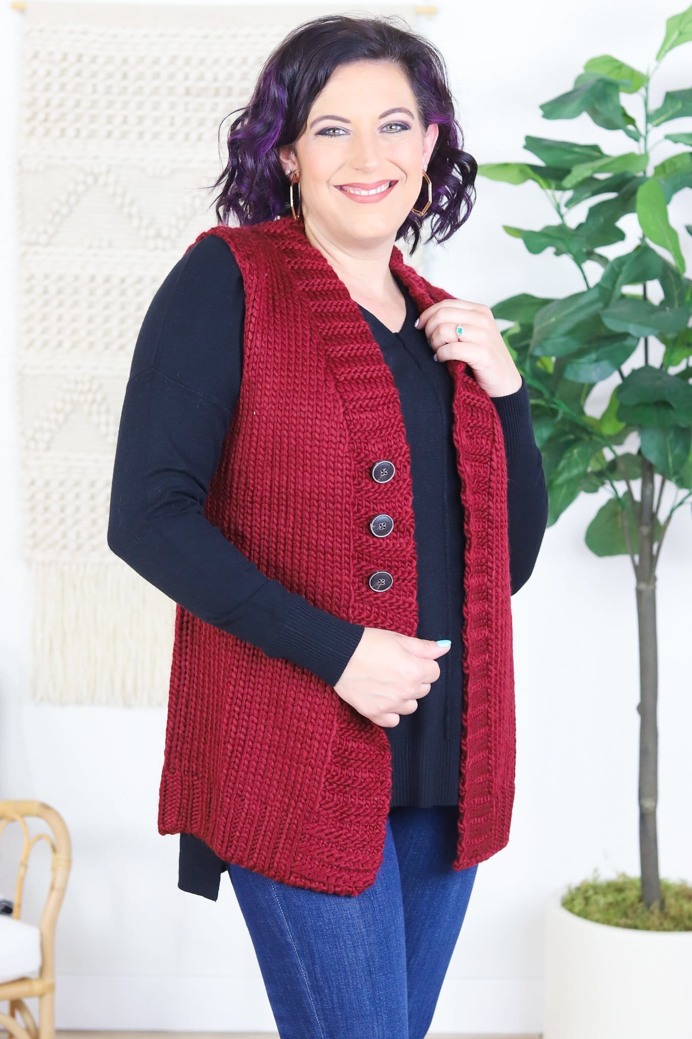 Burgundy Fireside Vest
