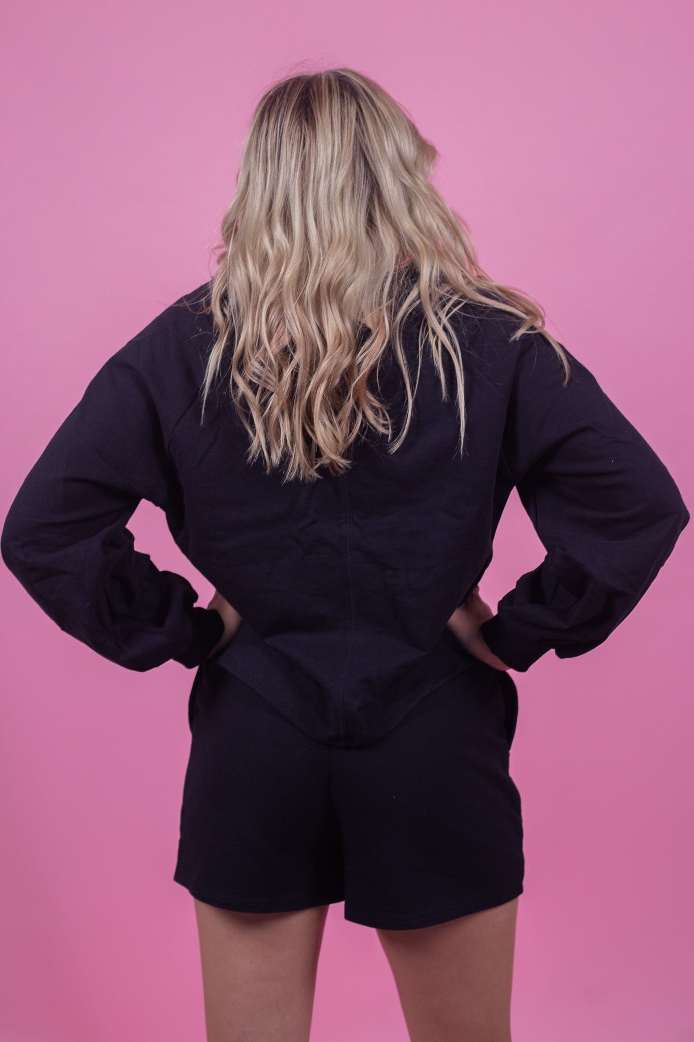 Black French Terry Cardigan