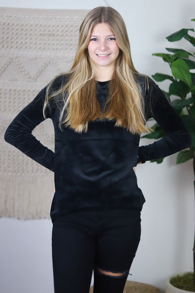 Velour Long Sleeve Top
