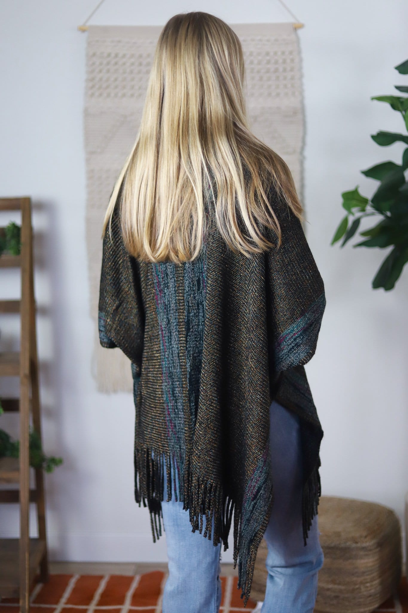 Metallic Fringe Kimono